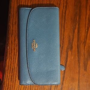 Coach Teal Leather Card Holder